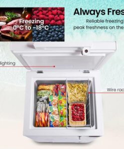 GECKO 100L Portable Chest Freezer, 12V/24V/240V for Motorhome and Caravan, White