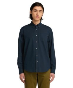 Gale River Tfo Solid Oxford Long Sleeve Shirt Navy