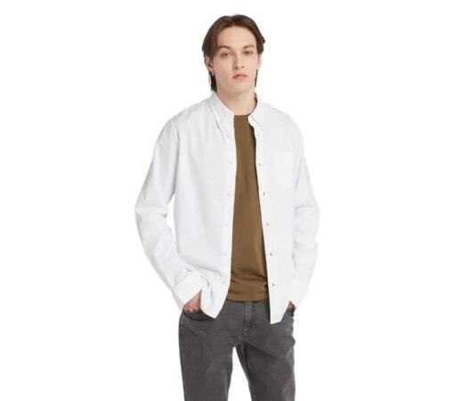 Gale River Tfo Solid Oxford Long Sleeve Shirt White