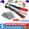 Hog Ring Gun C Clip Auto Feed Nailer Pliers+2500pcs Galvanised Steel Hogring Set