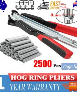 Hog Ring Gun C Clip Auto Feed Nailer Pliers+2500pcs Galvanised Steel Hogring Set