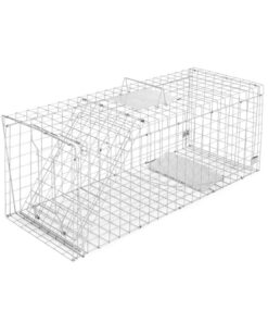 Humane Animal Trap Cage 150 x 50 x 53cm - Silver