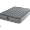 INTEX Queen Dura-Beam Standard Prestige Air Mattress 12" Queen w/ Built-In USB Electric Pump 64114