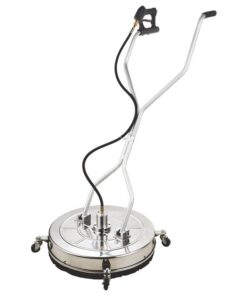 Jet-USA 24" Stainless Steel Pressure Washer Surface Cleaner, 3/8" Fitting, with Yoke Handlebar, For Concrete Driveway Patio Floor