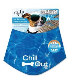 L - Dog Cooling Bandana Ice Neck Collar AFP Chill Out Pet Cool Scarf Cold Large
