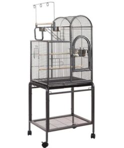 Large Bird Budgie Cage Parrot Aviary Carrier With Stand & Wheel