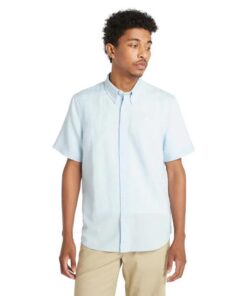 Linen Short Sleeve Shirt Blue