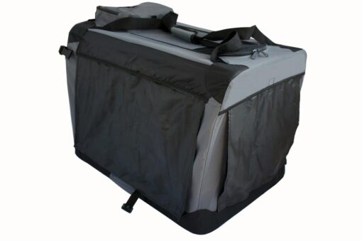 Medium Foldable Soft Dog Cat Puppy Rabbit Crate Bag With Curtain-Grey
