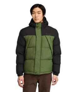 Men's Durable Water-Repellent Puffer Jacket Green