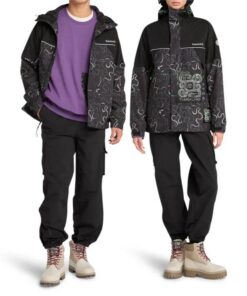 Men's Lunar New Year Winnick AOP Waterproof Jacket Black