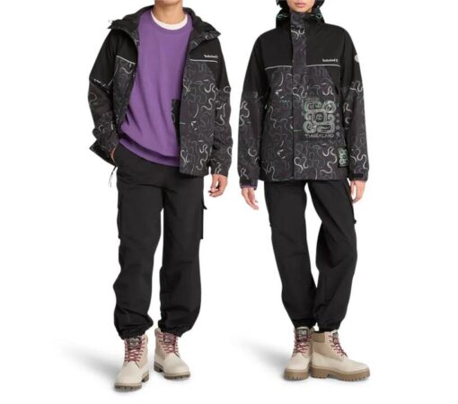 Men's Lunar New Year Winnick AOP Waterproof Jacket Black