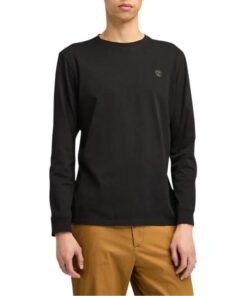 Men's Oyster River Chest Logo Long-Sleeve T-Shirt Black