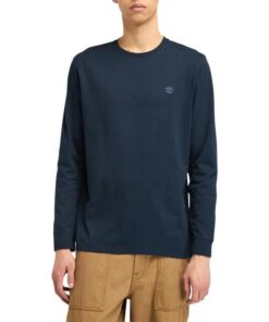 Men's Oyster River Chest Logo Long-Sleeve T-Shirt Navy