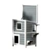 Outdoor Cat House Shelter 56cm x 52cm x 82cm Rabbit Hutch Wooden Condo Small Outdoor Cat House