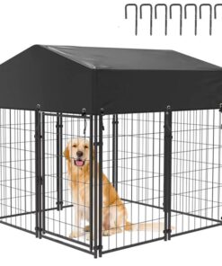 Outdoor Dog Kennel XS Pet Cage with Roof & Cover 127x120x134cm