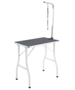 Paw Mat Pet Grooming Salon Table 78cm Adjustable Foldable Mobile for Commercial BLACK