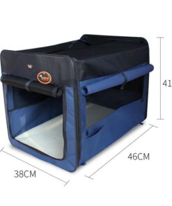 Pet Carrier Bag Soft Dog Crate Cage Kennel Tent House Foldable Portable Car Bed Navy Blue 46x38x41CM
