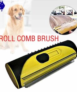 Pet Dog Cat Hair Fur Deshedding Shedding Trimmer Grooming Roll Comb Brush yellow