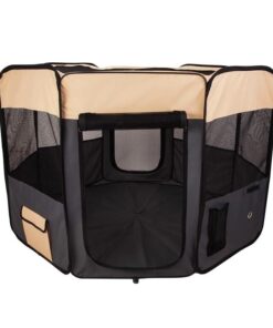 Pet Dog Portable Soft Playpen Crate Cage XL GREY