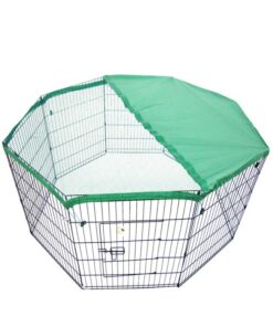 Pet Playpen Foldable Dog Cage 8 Panel 24in with Cover