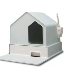 Petwiz Enclosed Cat Litter Box House - Green