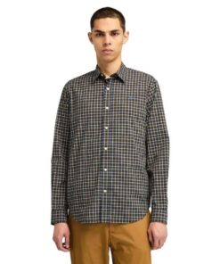 Poplin Check Shirt Navy
