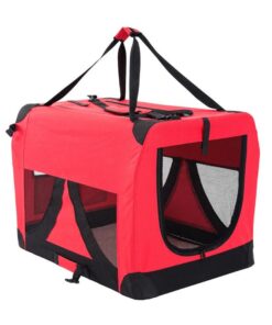 Portable Soft Dog Cage Crate Carrier L RED