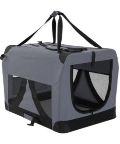 Portable Soft Dog Cage Crate Carrier XL GREY