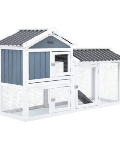 Rabbit Hutch Chicken Coop 147cm 2 Storey Pet Cage Run GRACIE