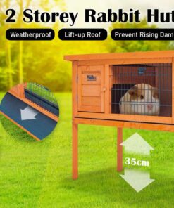 Rabbit Hutch Chicken Coop 91 x 45 x 70cm Free Standing Cage Run Eden