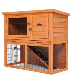 Rabbit Hutch Chicken Coop 92 x 45 x 82cm 2 Storey Cage Run Aria