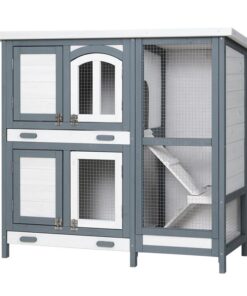 Rabbit Hutch Chicken Coop 98cm x 45cm x 92cm Chicken Coop Large Wooden House Run Cage Outdoor