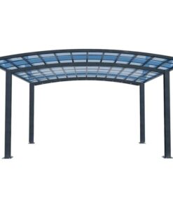 SHADE SHIELD Arched Double Carport 6.0m x 5.5m x 3.4m, Aluminium Alloy Frame, Polycarbonate Roof, Shelter for Car or Outdoor Living