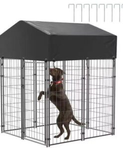 Small Outdoor Dog Kennel Pet Cage with Roof Cover 125x120x165cm