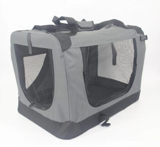 Small Portable Foldable Dog Cat Puppy Soft Crate Rabbit Cage-Grey