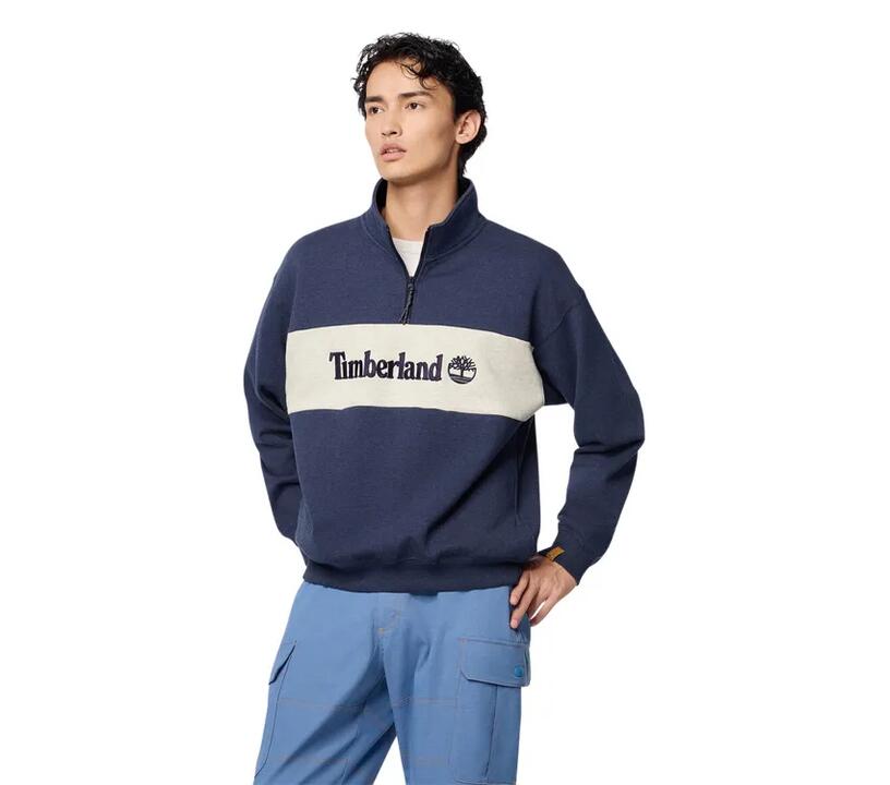 Tokyo Design Half-Zip Long Sleeve Top Blue