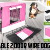 Wire Dog Cage Foldable Crate Kennel 36in with Tray + PINK Cover Combo