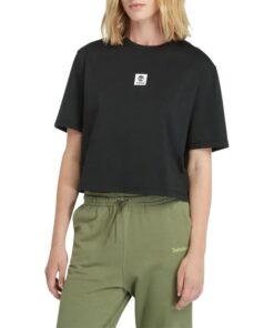 Women's Stack Logo Short-Sleeve T-Shirt Black