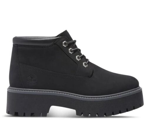 Women's Stone Street Premium Platform Waterproof Chukka Black 6 US Womens