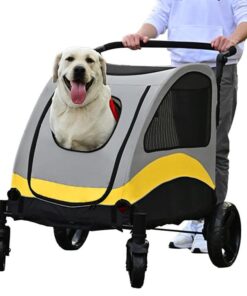 XL Dog Stroller Pet Pushchair Foldable Travel Cart