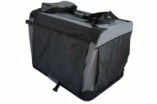 XL Foldable Soft Dog Puppy Cat Crate Cage Carrier With Curtain-Grey