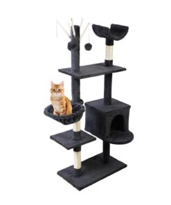i.Pet Cat Tree 140cm Tower Scratching Post Scratcher Trees Toys Condo Bed Grey