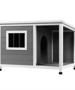 i.Pet Dog Kennel House Large Wooden Outdoor Pet Kennels Indoor Puppy Cabin Log