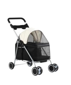 i.Pet Pet Stroller Pram Dog Cat Carrier Cage Large Travel Pushchair Foldable 4 Wheels