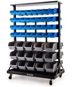 BAUMR-AG 94 Parts Bin Rack Storage System Mobile Double-Sided - Blue