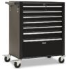 BULLET PRO 7 Drawer Tool Box Cabinet Trolley Storage, Toolbox Garage Organiser Set, Black