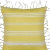 Fresh Yellow & White Striped Cushion Cover with knotted edging
