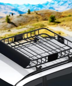 Giantz Universal Car Roof Rack Basket Luggage Vehicle Cargo Carrier 111cm Black