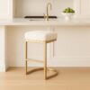 Interior Ave - Royale Oatmeal Tweed Linen Kitchen Bar Stool