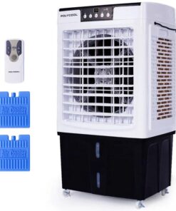 POLYCOOL 45L 125W Evaporative Air Cooler Portable Industrial Fan, Purifier, Humidifier, Remote Control